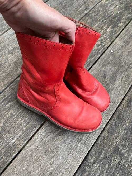 Norvik - Paire de bottes en cuir rouges - Pointure 34