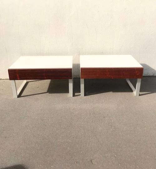 Paire de chevets, design minimaliste, Interlubke edition Roche Bobois 1970
