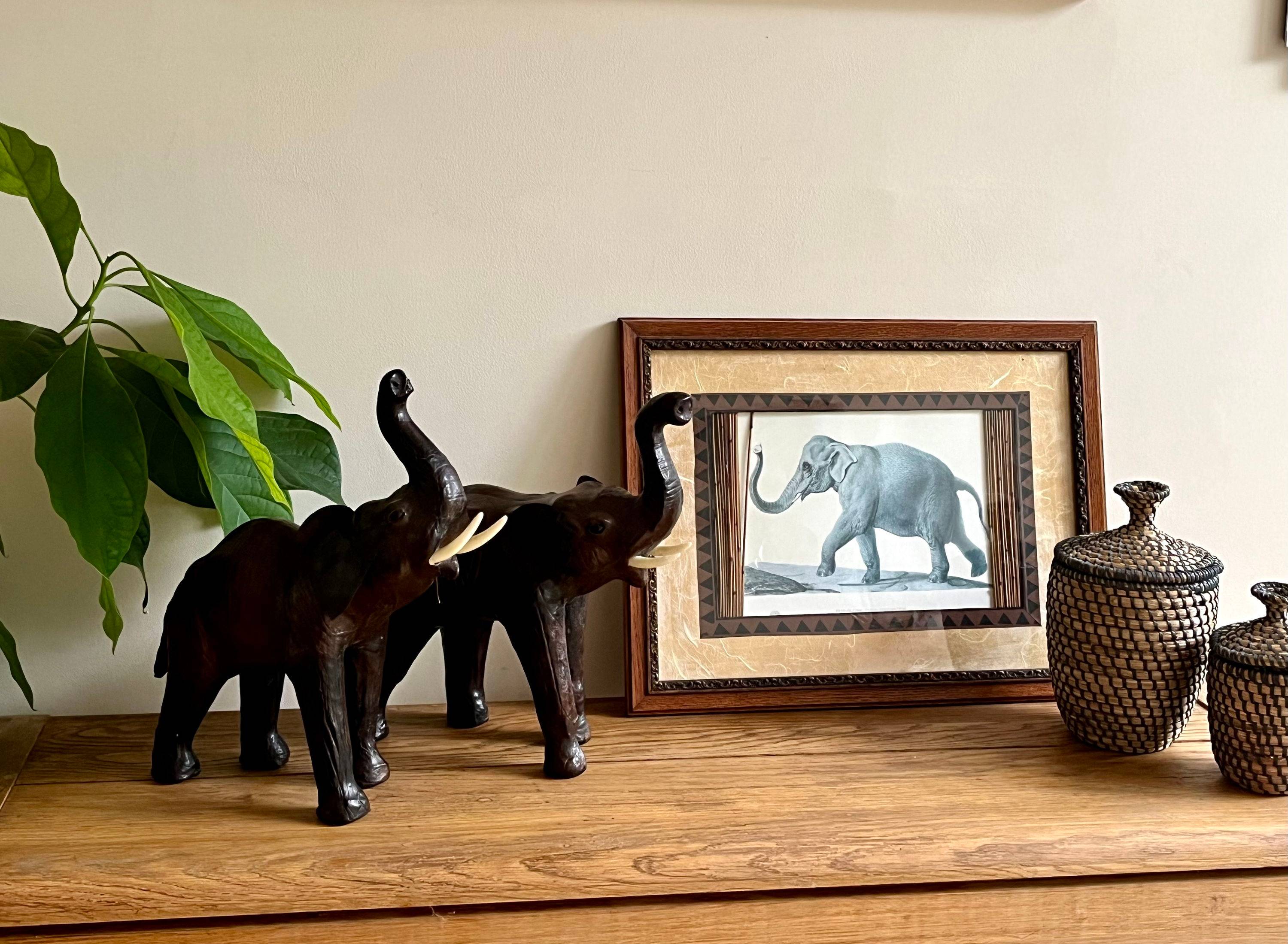 Paire d’éléphants cuir - Année 50-60- Excellent état