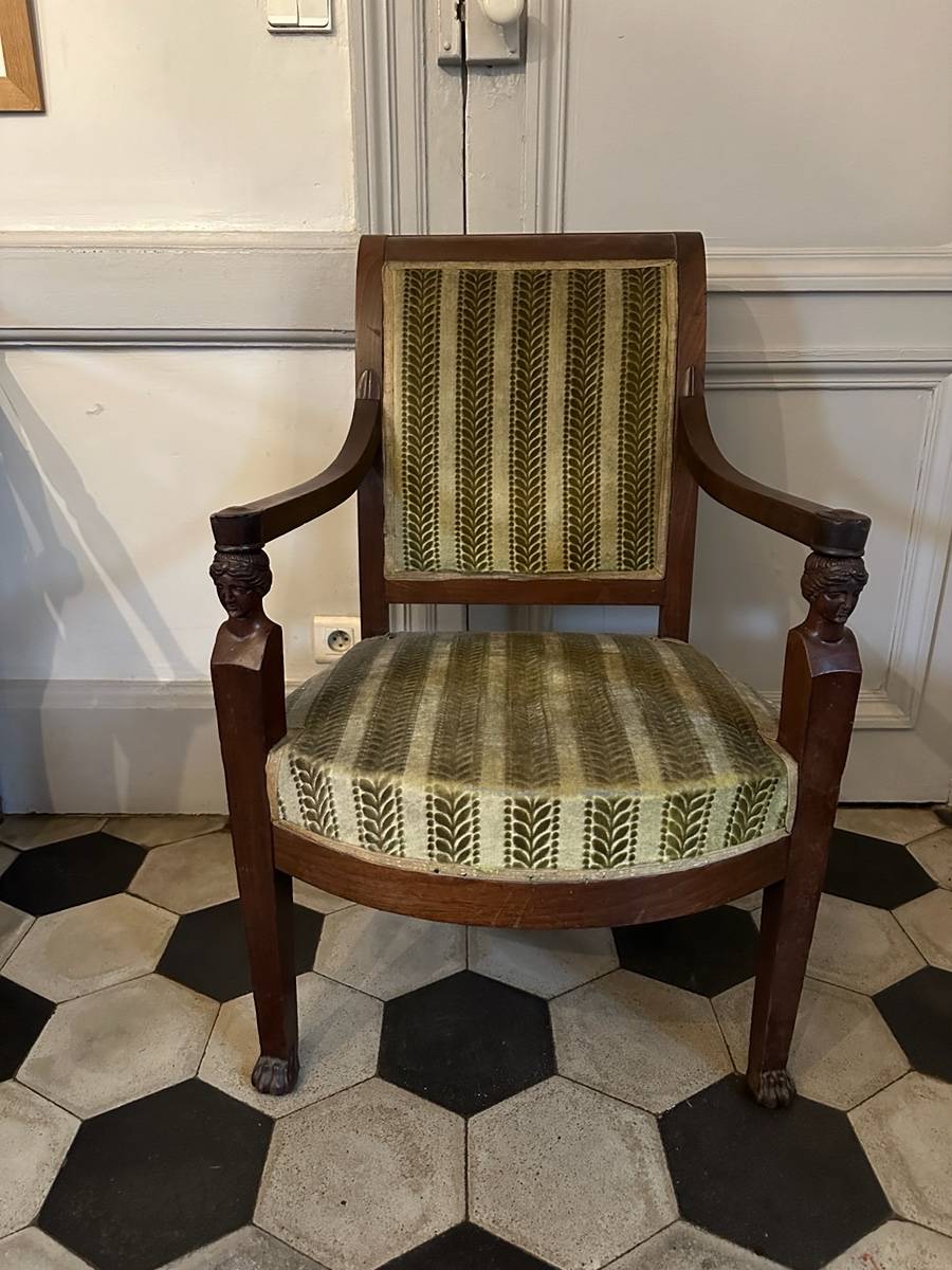 Recherche : fauteuil de bureau d 039 epoque empire en acajou