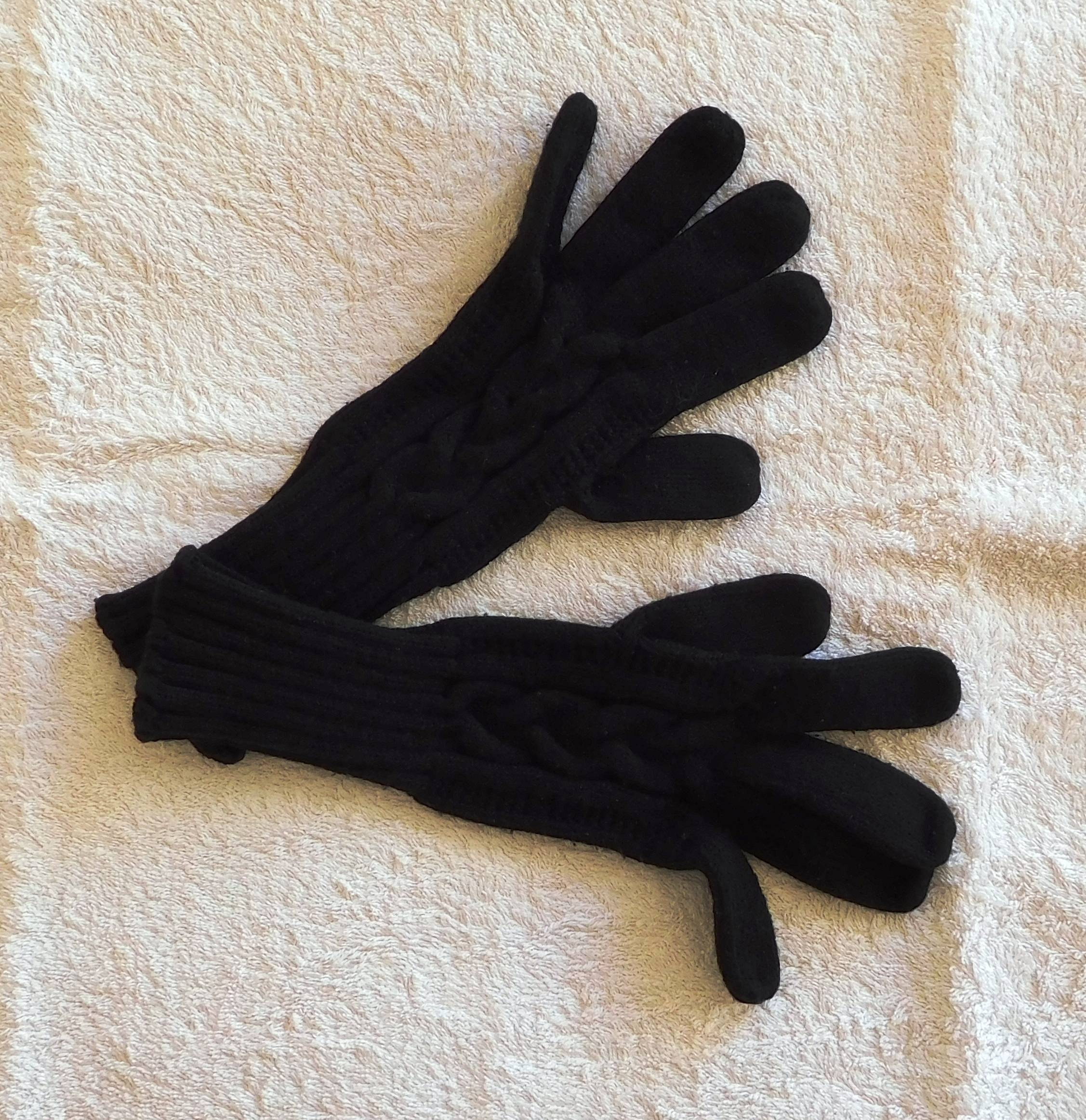 Paire gants laine (noir)
