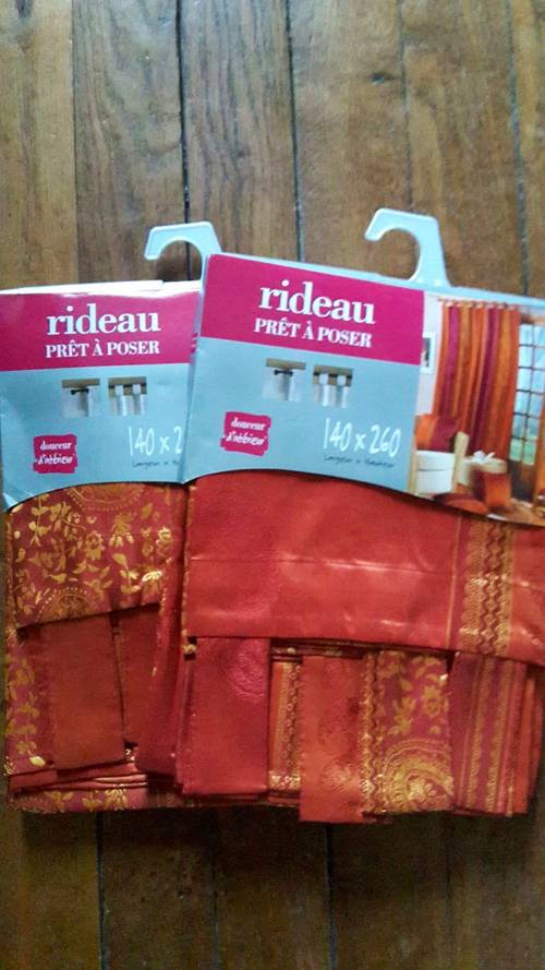 Double paire de rideaux neuve à passants