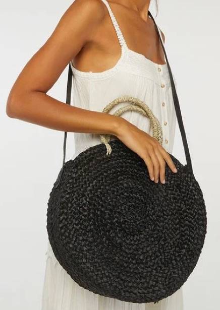 Vends panier-sac en paille tressée, tendance et bohème