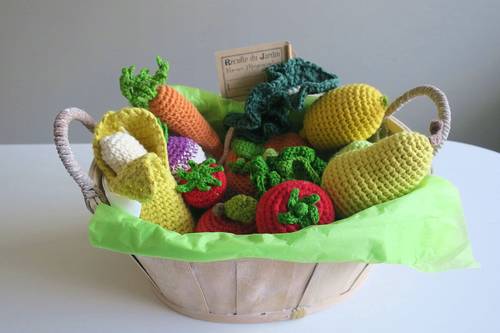 Panier petits légumes en crochet