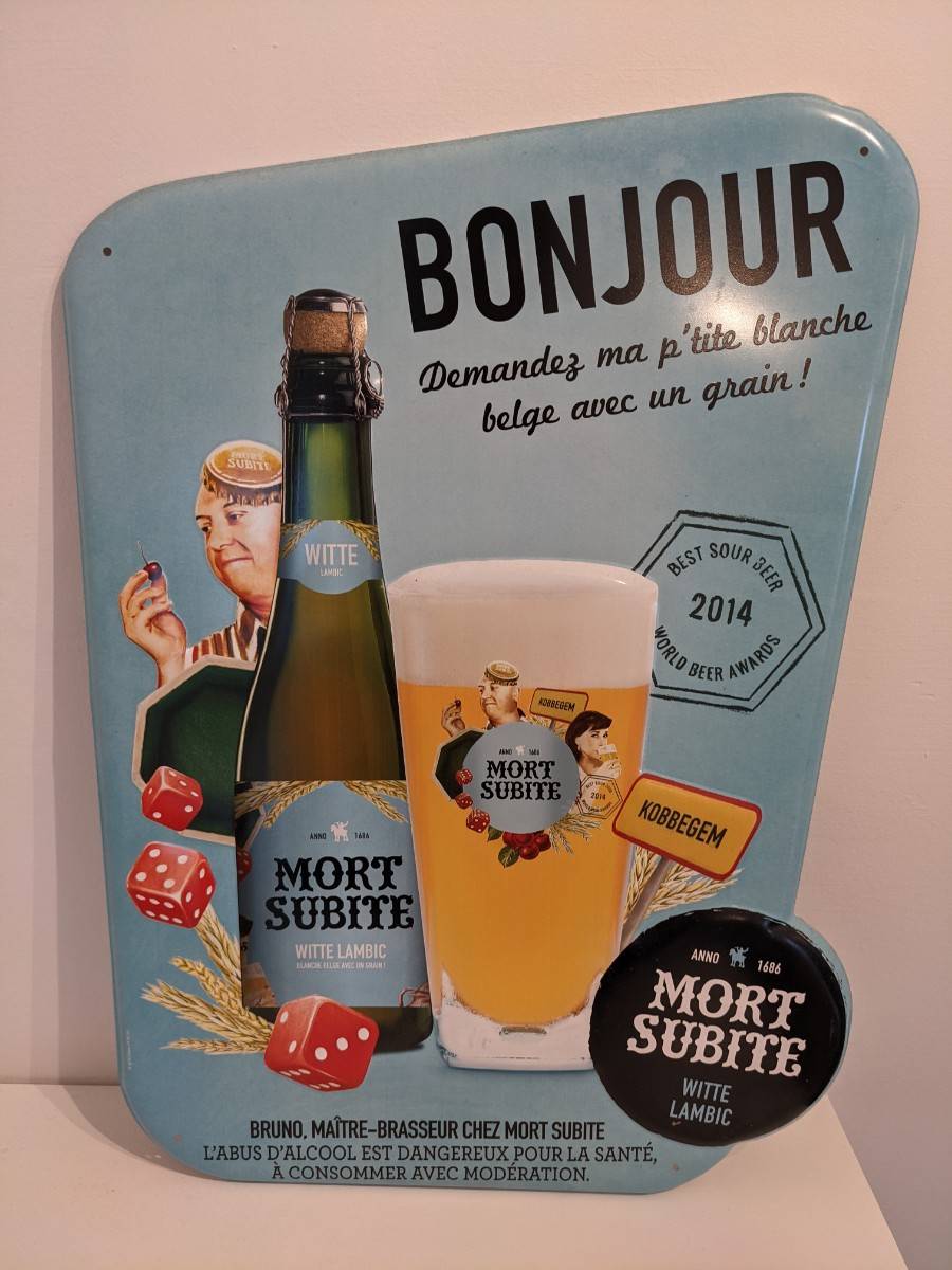 Panneau métallique bière marque mort subite on Gens de Confiance