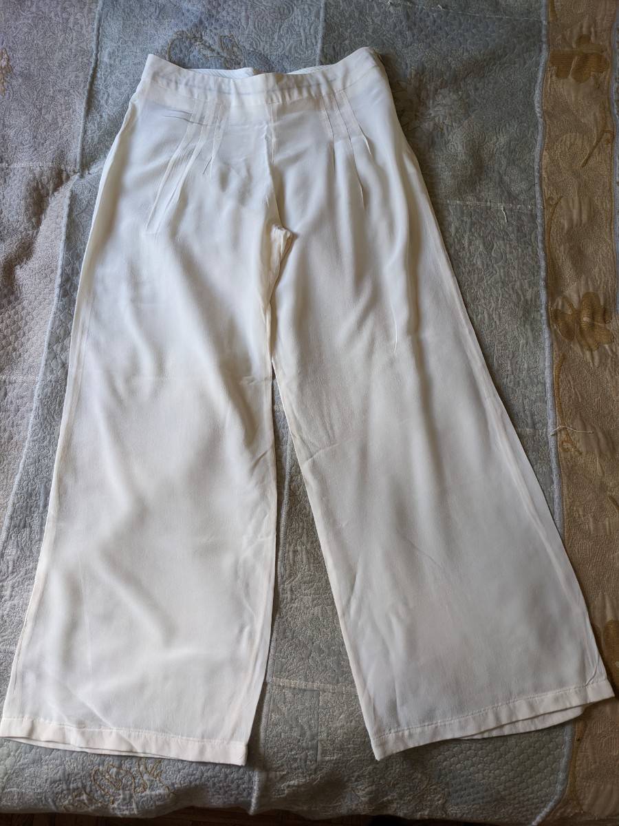 Pantalon blanc crème ample T38