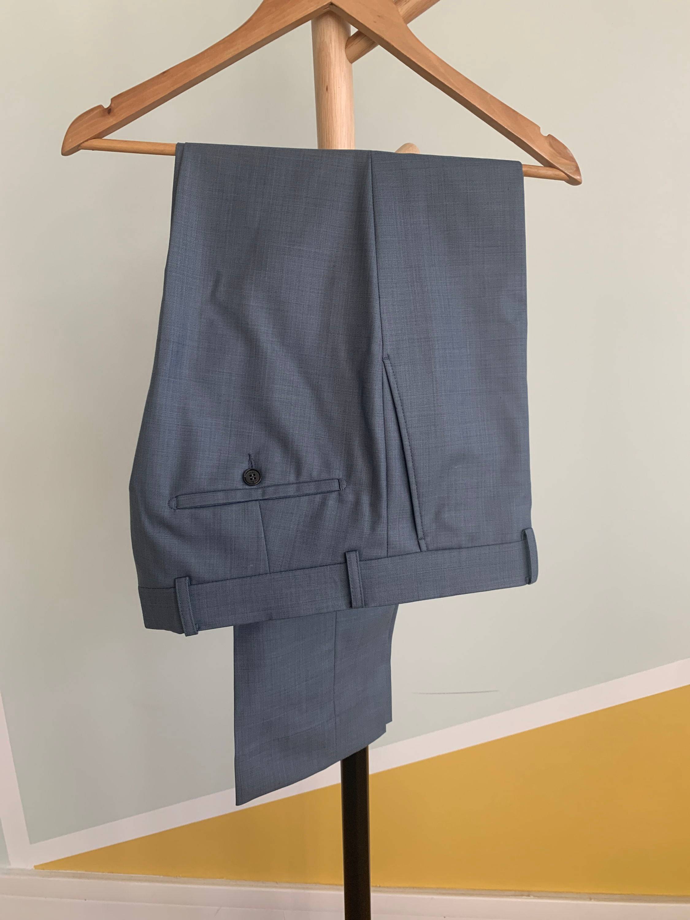 Vends pantalon IZAK costume homme gris bleu - Taille L