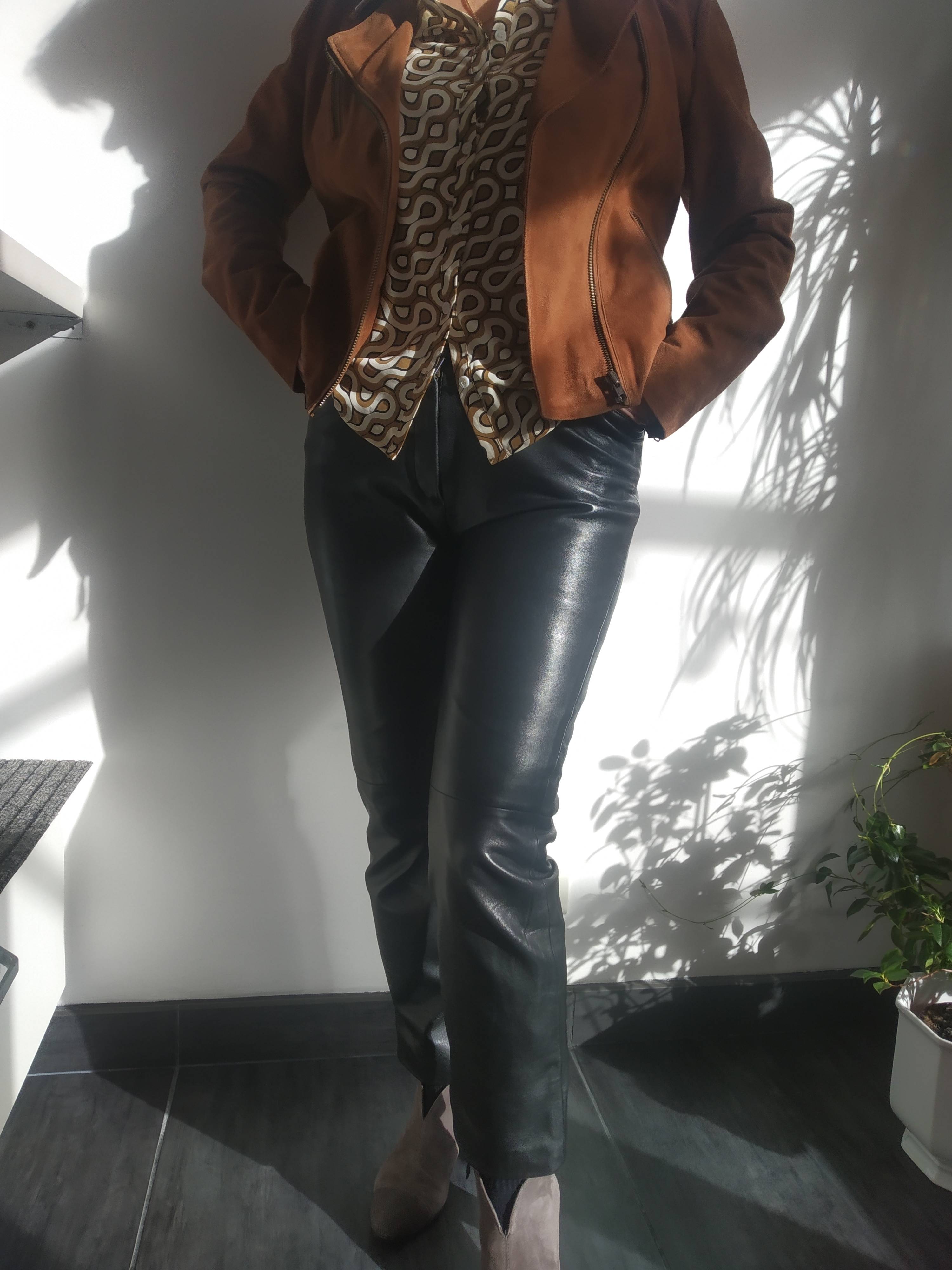 Pantalon femme agneau noir