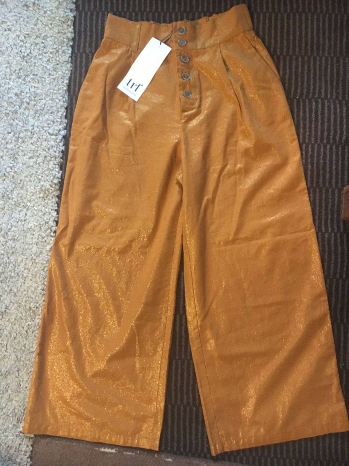 Pantalon neuf femme XS Zara, safran irisé