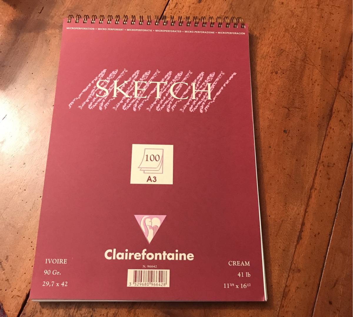 Bloc de papiers A3 Sketch Clairefontaine 90g/m2