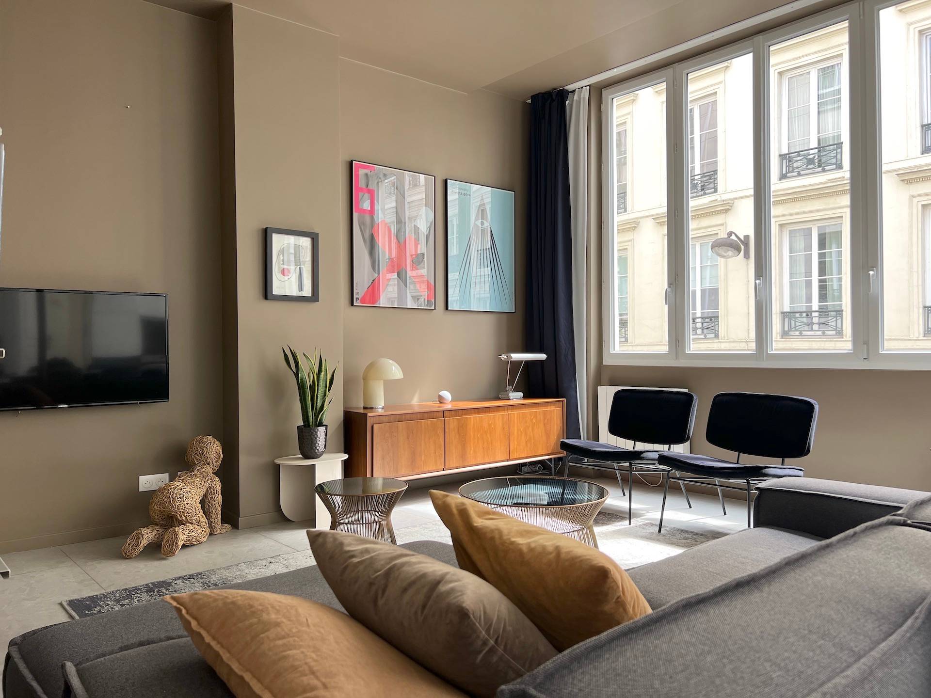 Loue Paris centre T2 architecte climatisé + Terrasse - 60m² - 1 chambre