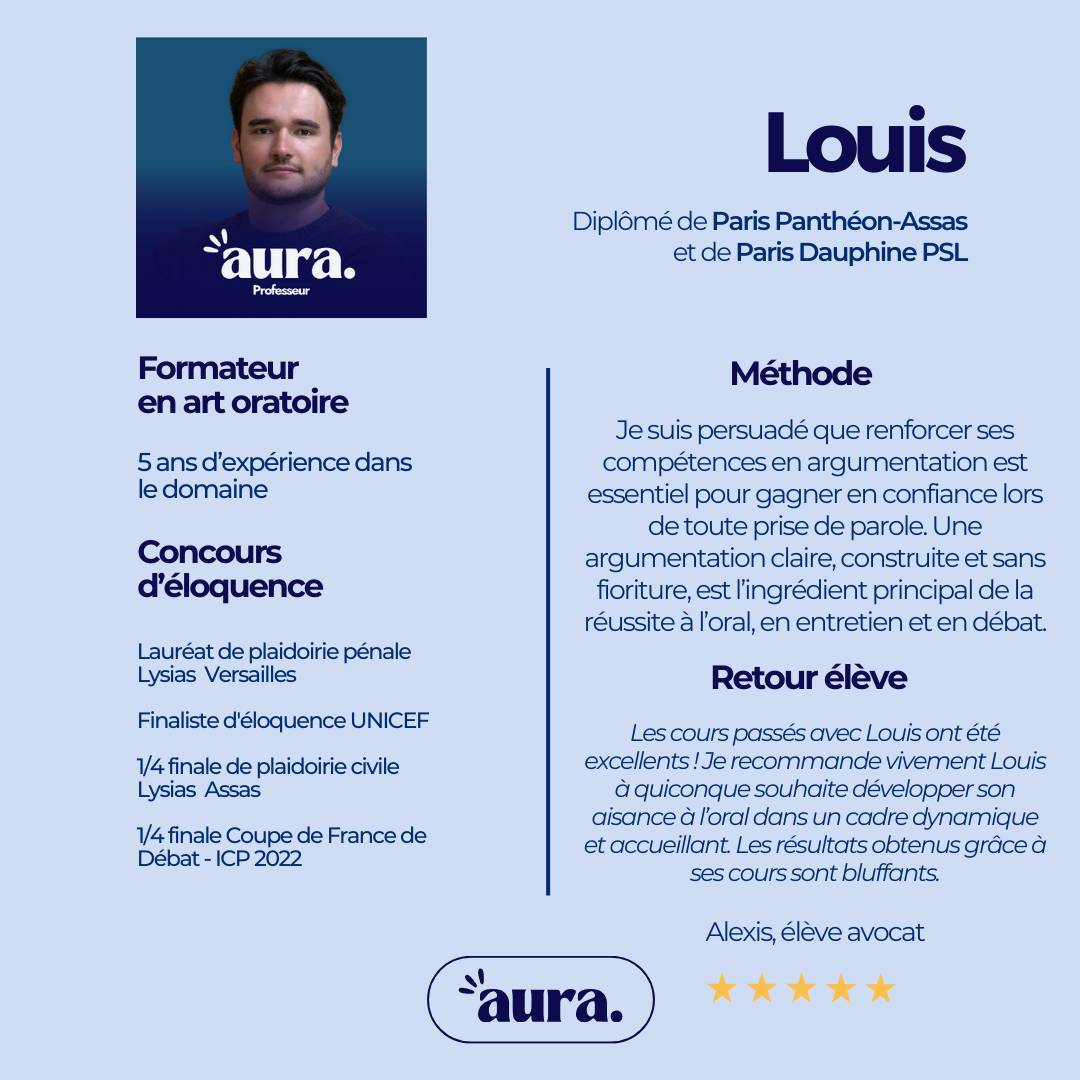 PARLER POUR CONVAINCRE - Champion de débat, vainqueur de concours de plaidoirie, entrepreneur (+700h de cours)