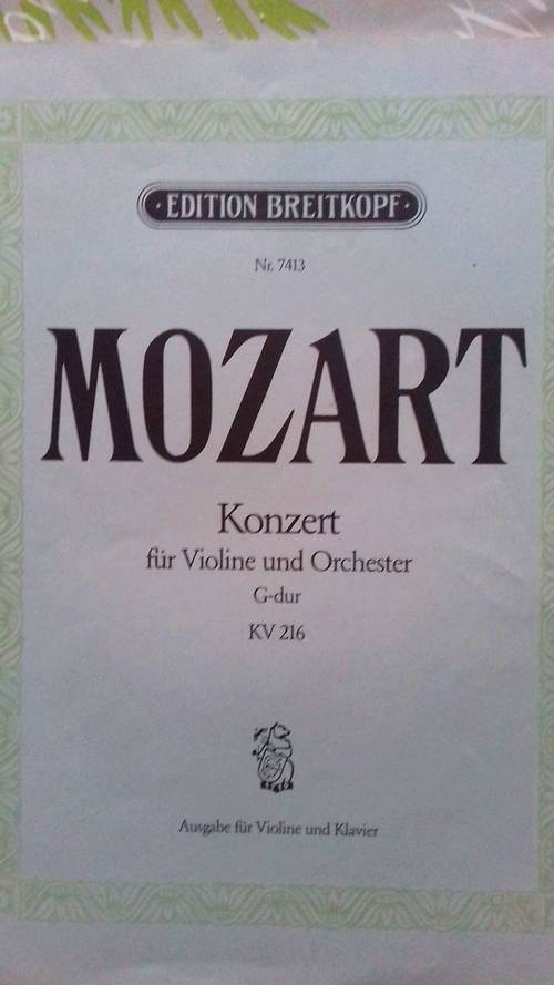 Partition neuve pour violon et orchestre de MOZART, édition BREITKOPF