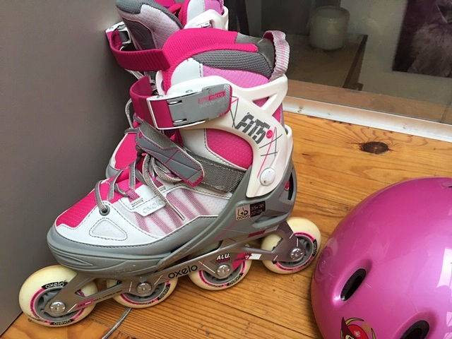 Pack Patins à Roulettes OXELO Taille 38 + Kit Protection (Genoux, Coudes, Mains) – État Neuf