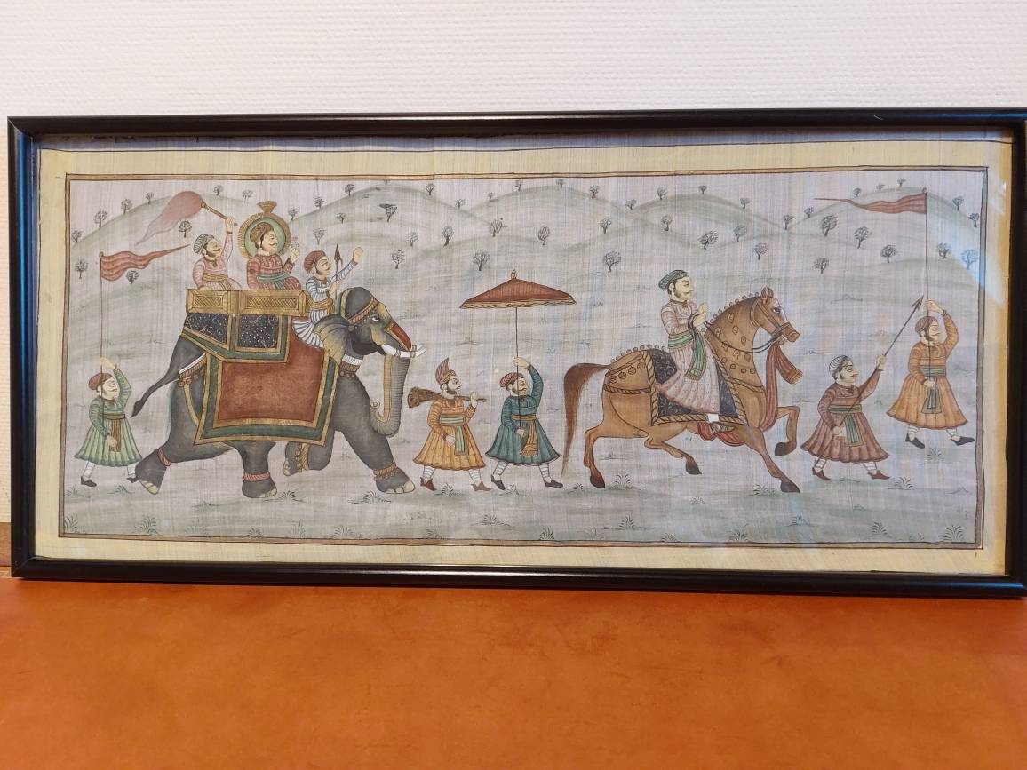 Peinture sur soie des Indes