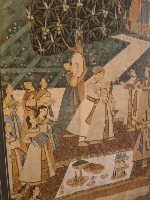 Peinture sur soie iranienne scène de mariage
