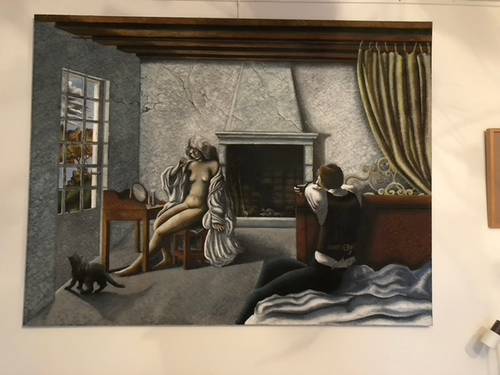 Huile sur toile originale + étude au crayon, Goberty 1969