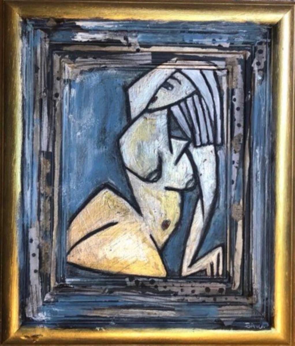 Toile encadrée Porte fleurie / 60x90cm / Cadre Noir / Fabriqué en