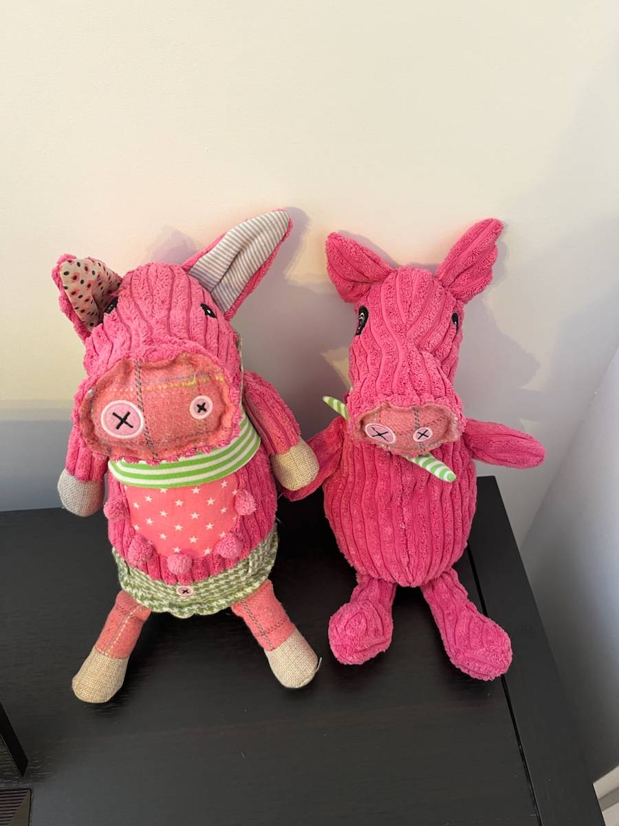 Lot de 2 peluches Deglingos cochon « Jambonos »