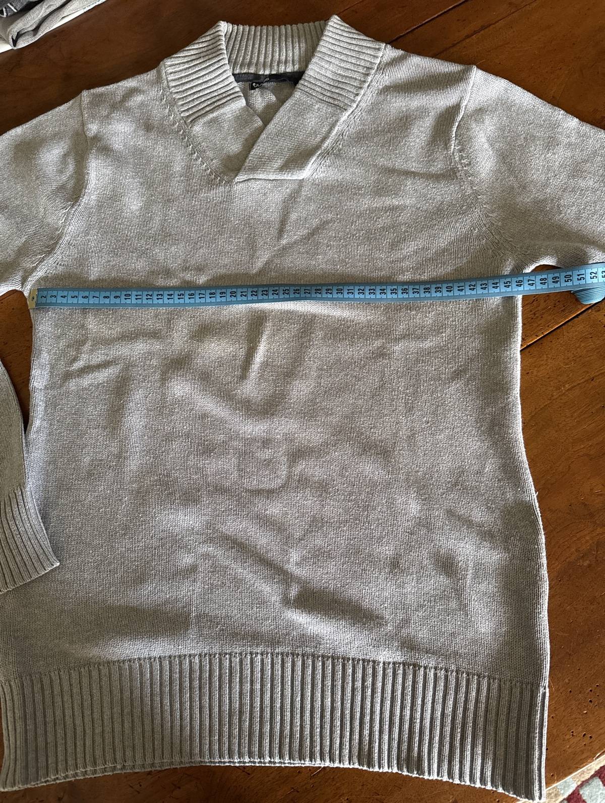 Vends pull 100% coton gris col V Jules - Taille S