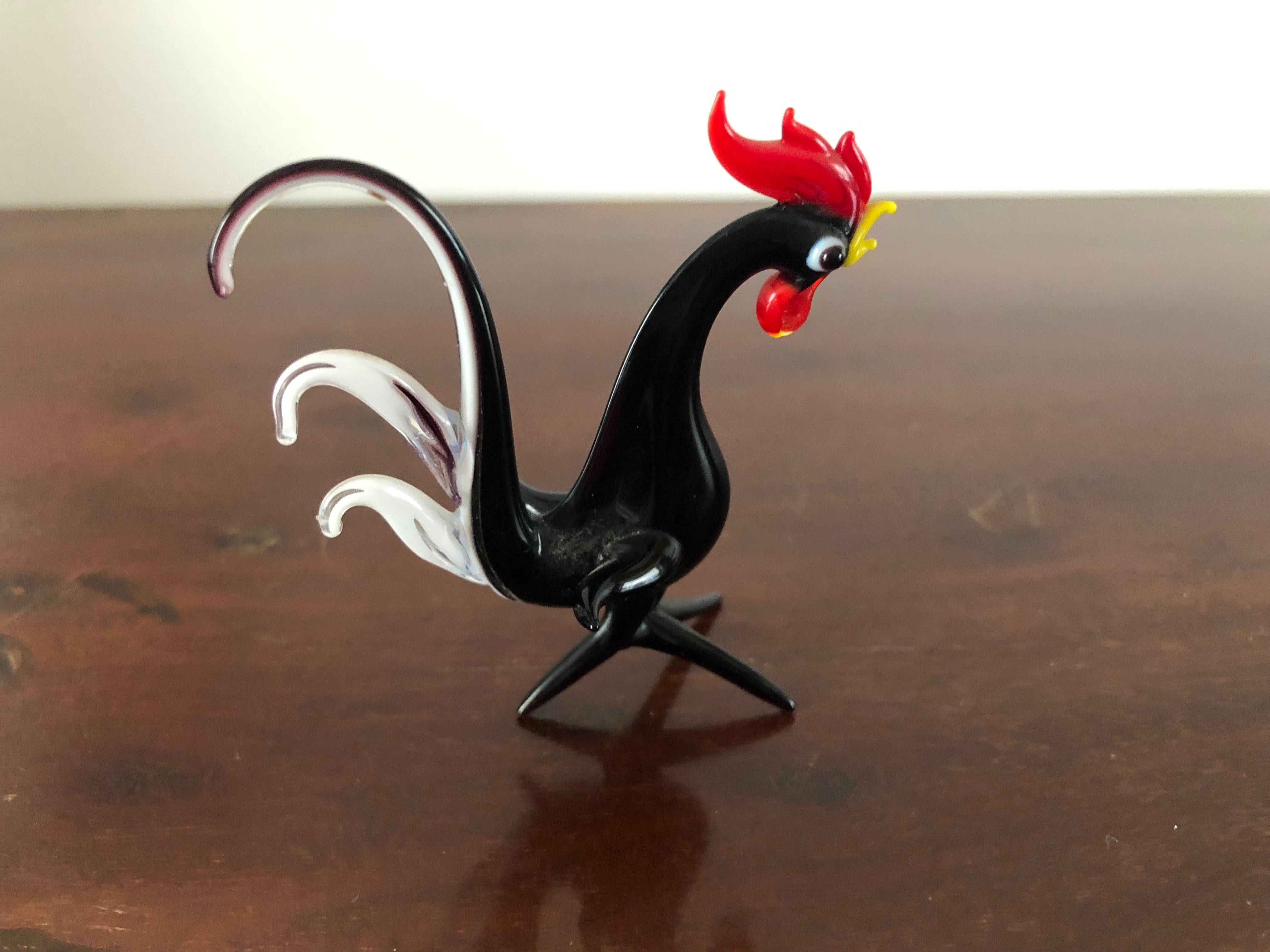 Petit coq emblème du Portugal en verre filé