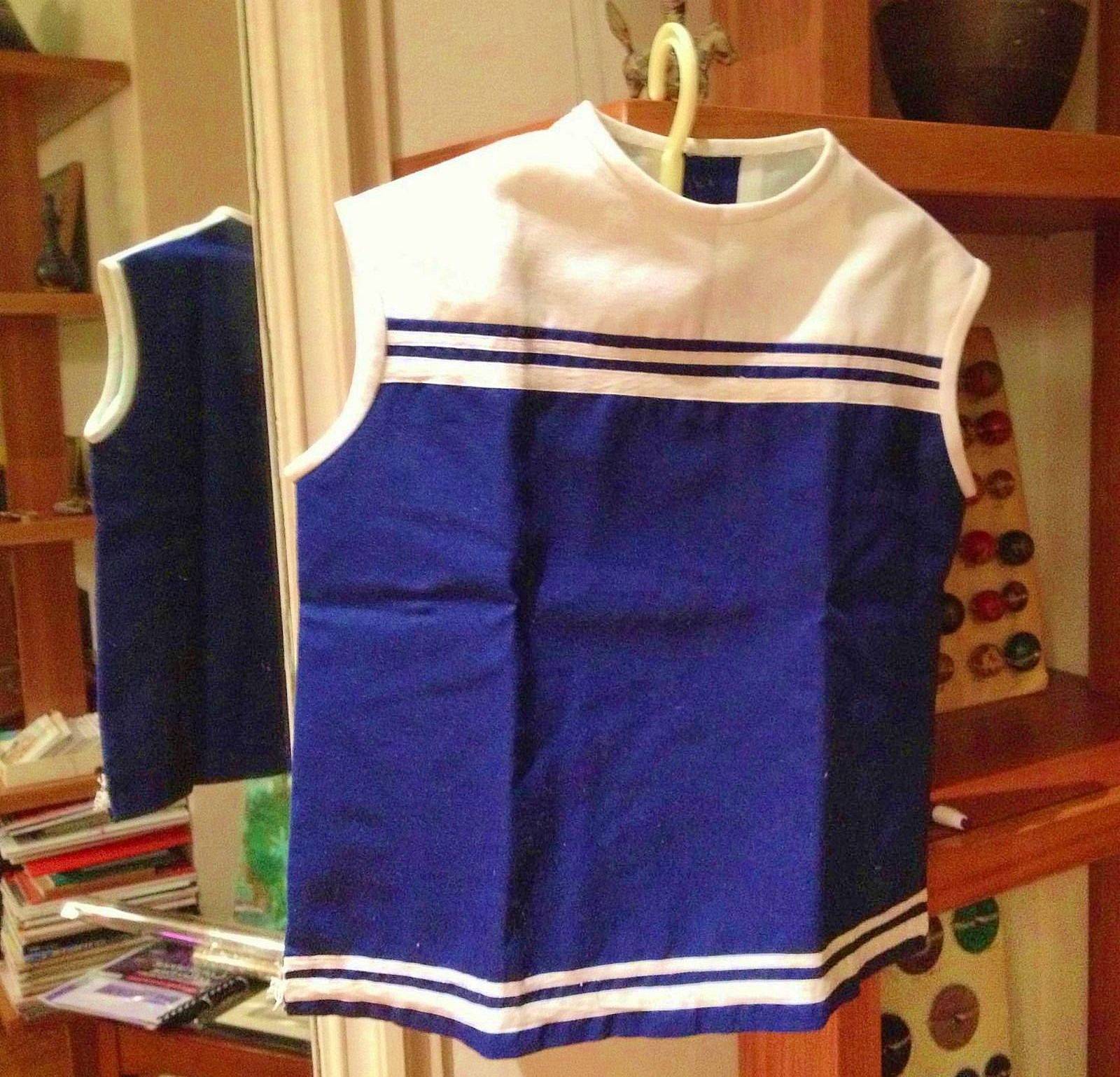 Petit haut bleu marine et blanc vintage année 60 - taille 6 ans