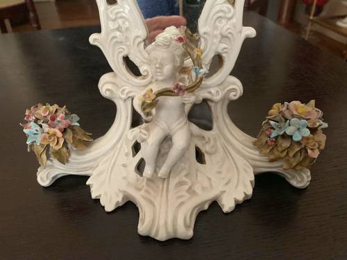 Petit miroir vintage en porcelaine de Bassano