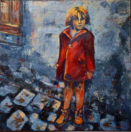 Peinture huile sur toile : le gamin
