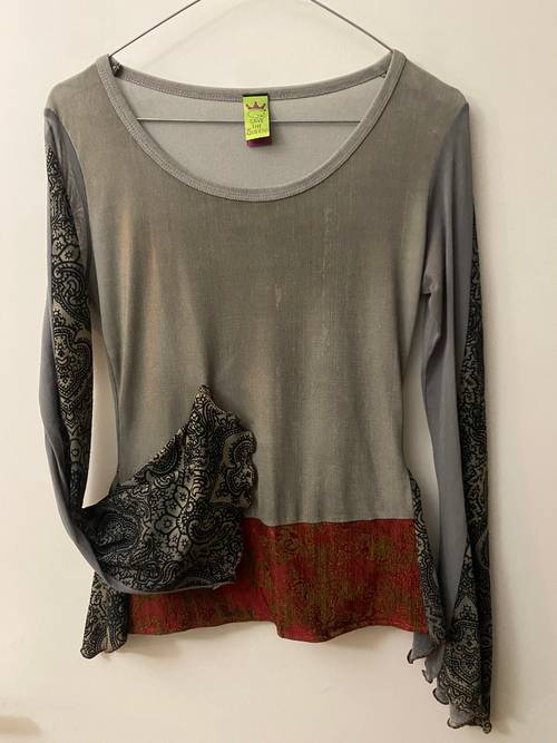 Petit haut Save the Queen, 3 couleurs gris, bordeaux, noir T M