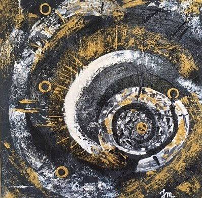 Petit tableau peinture "Or Noir"