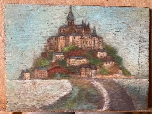 Vends petite peinture sur bois, le Mont Saint-Michel