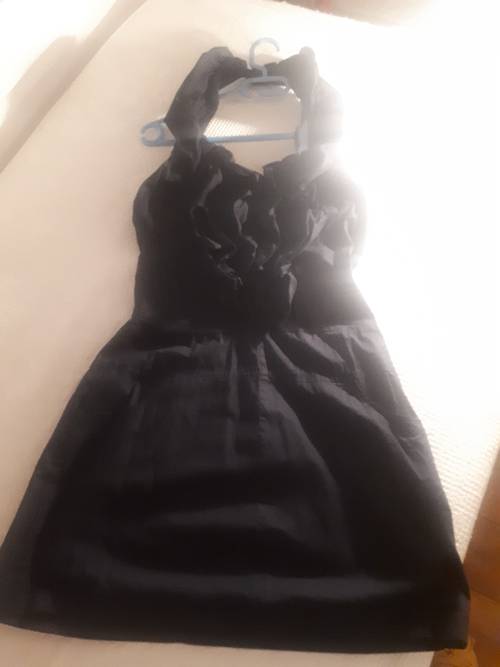 Petite robe d’été soirée, marine, originale, dos nu, courte t38/40 Naf Naf