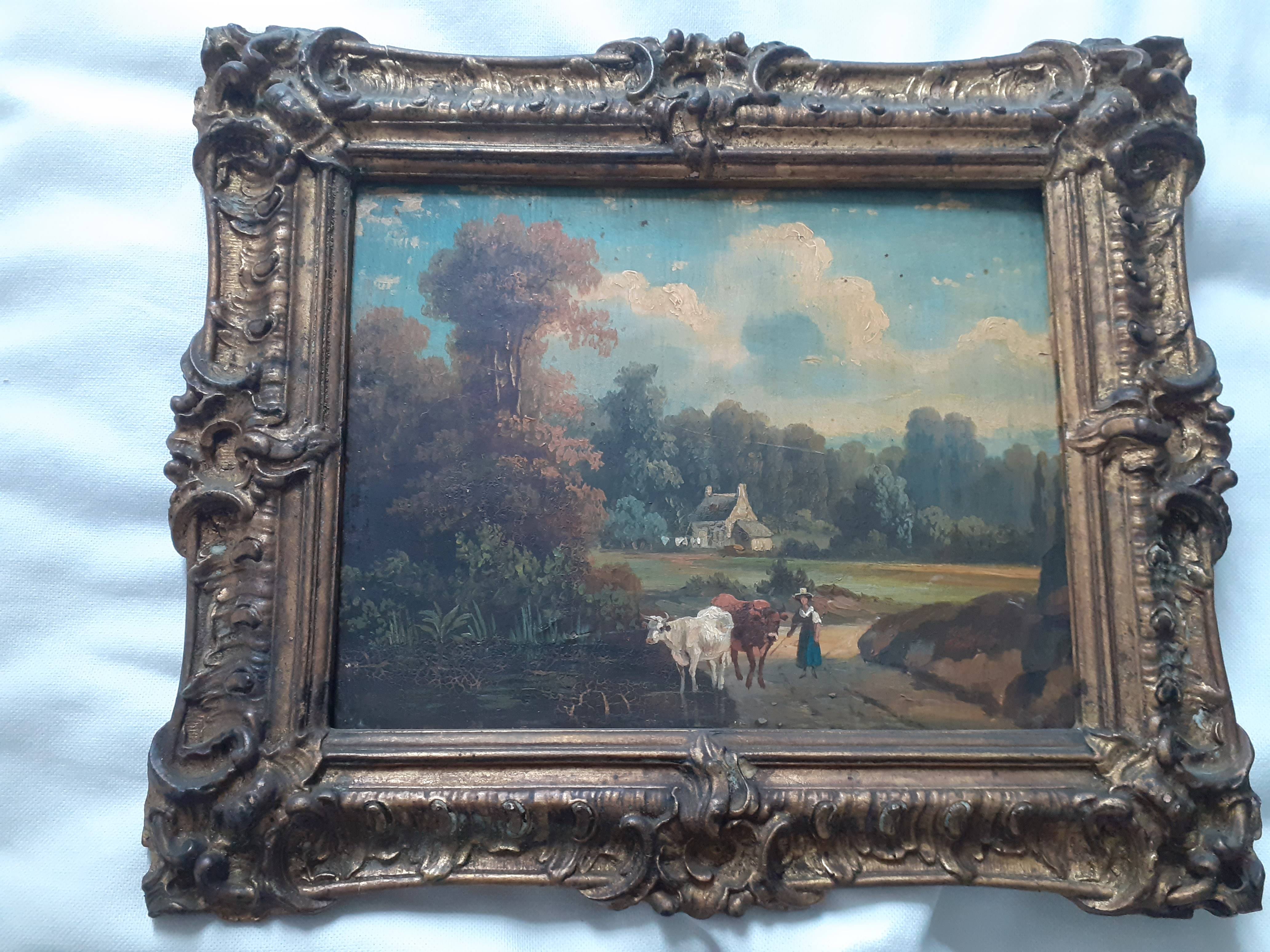 Deux petits tableaux pastoraux - XIXème