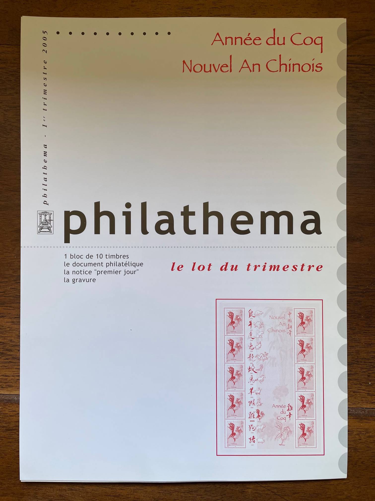 Lot philatélique - Timbre "Nouvel an chinois - année du coq"