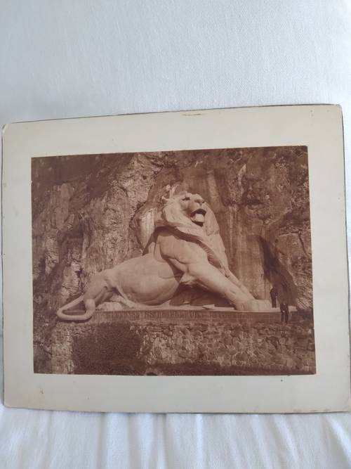 Photo ancienne, le lion de Belfort