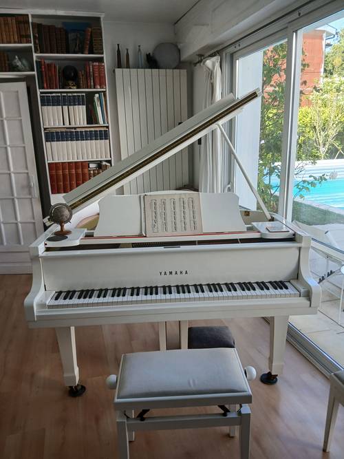 Piano à queue blanc