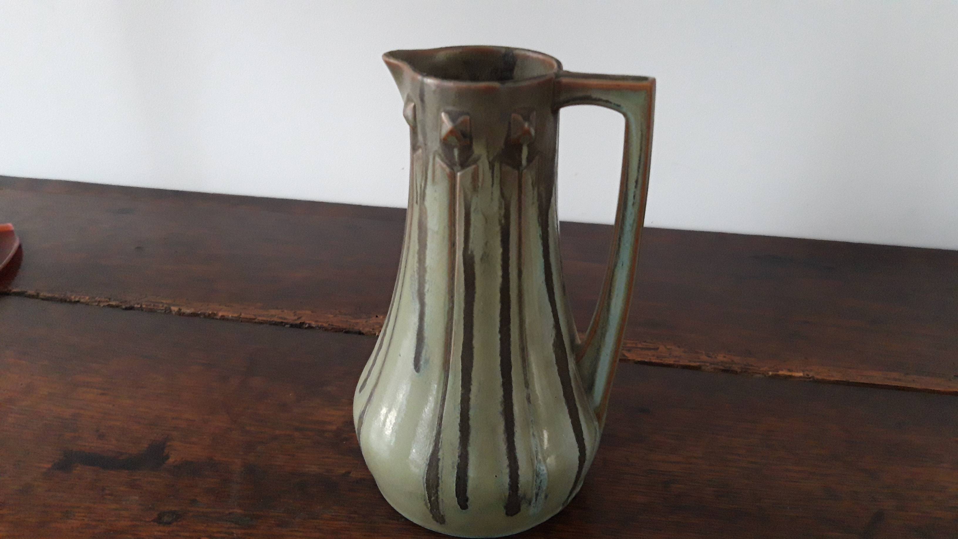 Ancien pichet broc signé Denbac n°437 en grès f