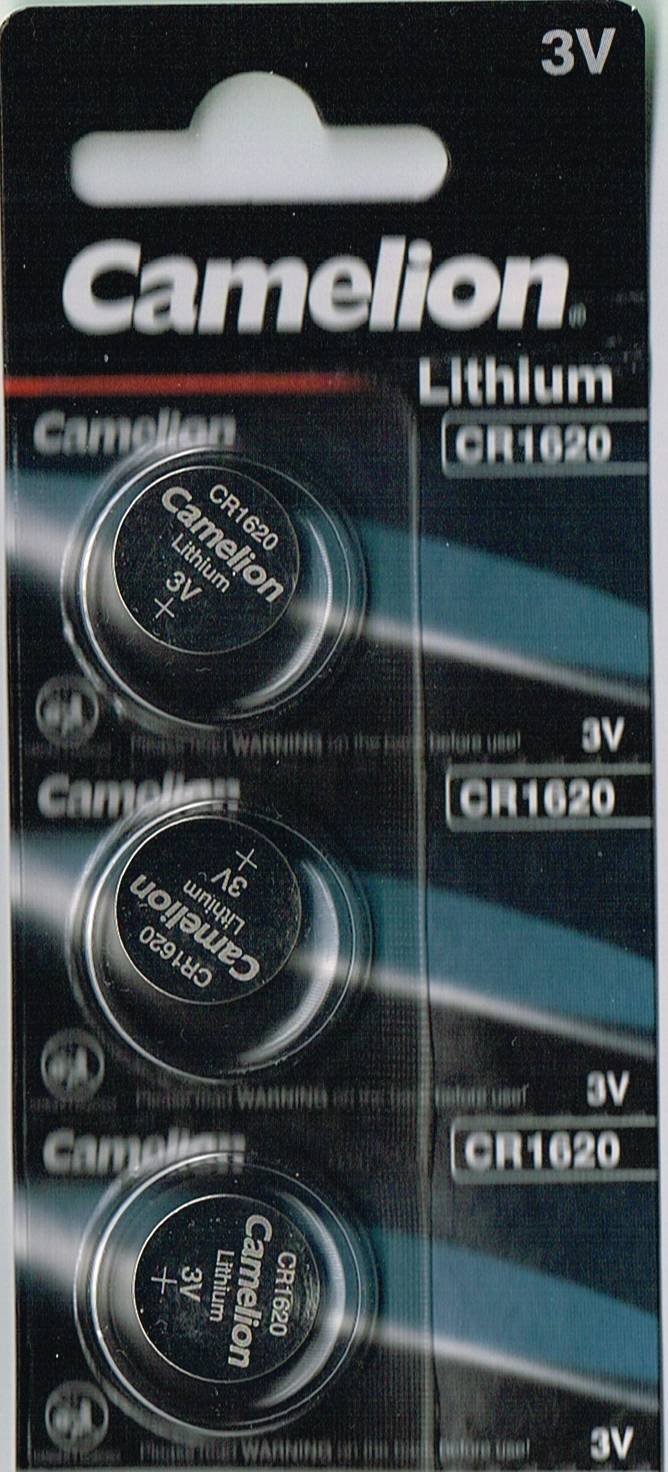 6 Piles Bouton CR1620 3V Lithium - Pour Porte-clés Voiture, Montres, Télécommandes, Calculatrices, Emballées Individuellement