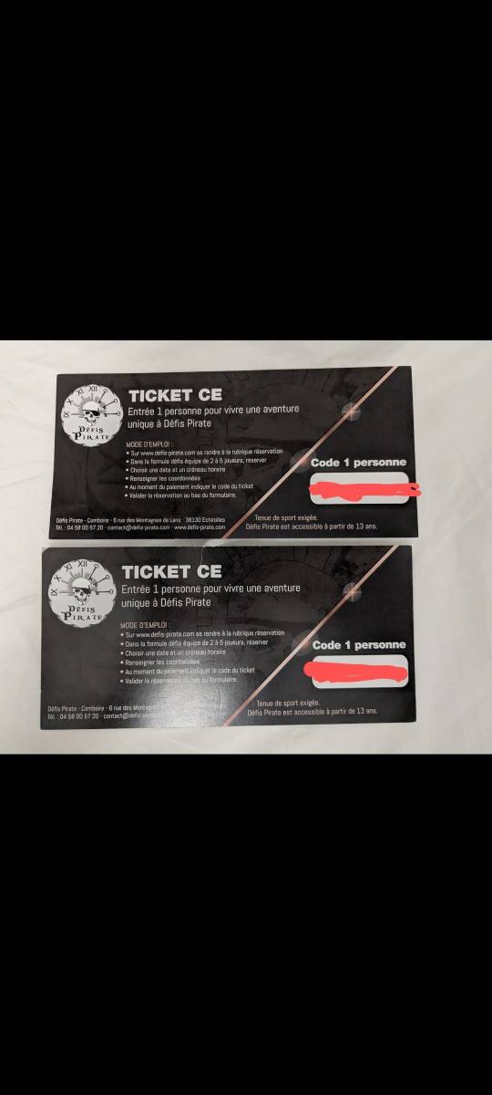 2 places pour le Défi Pirate