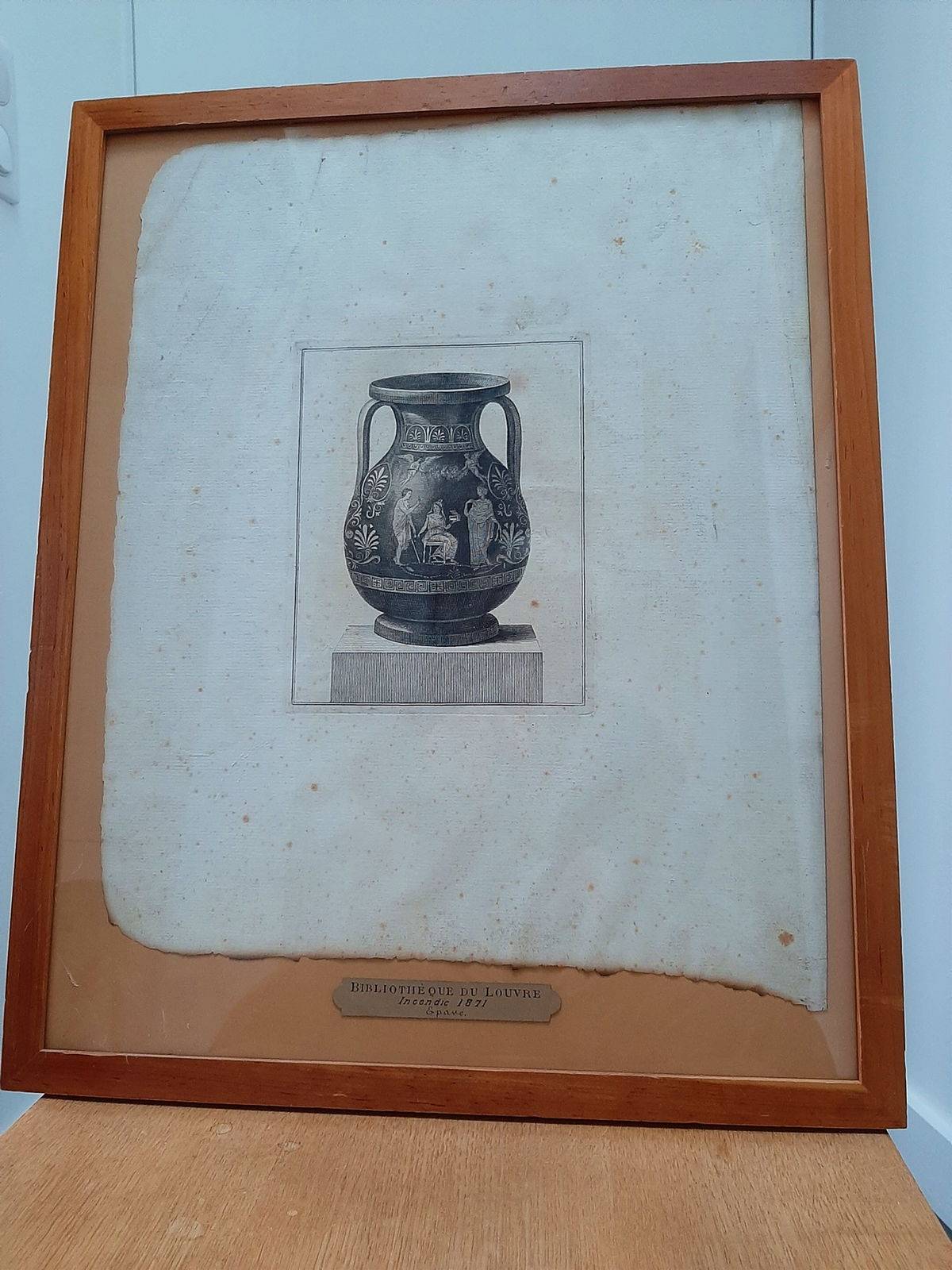 Planche gravée souvenir de l’incendie de la Commune