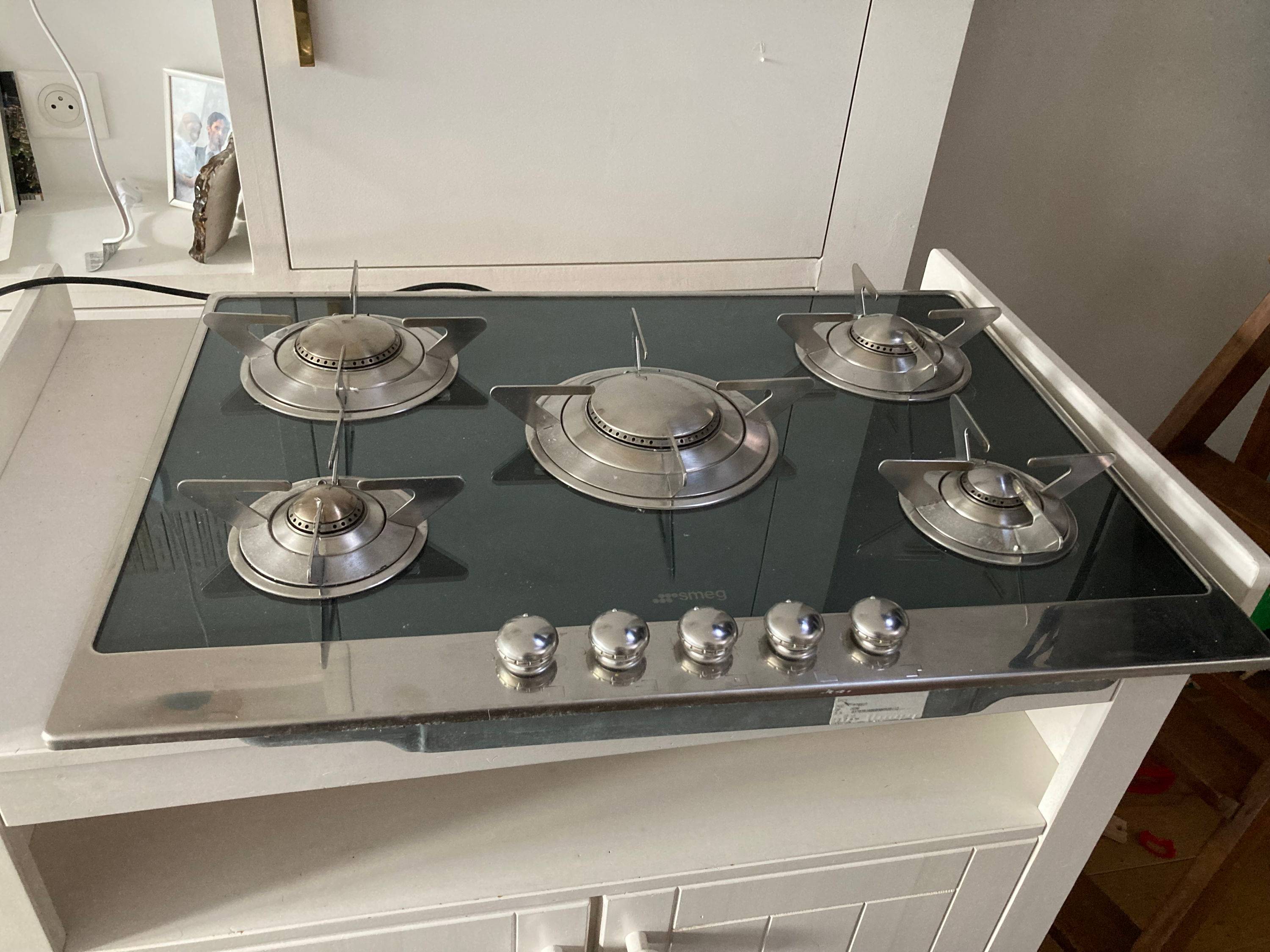 Plaque Cuisson gaz 5 brûleurs SMEG rare