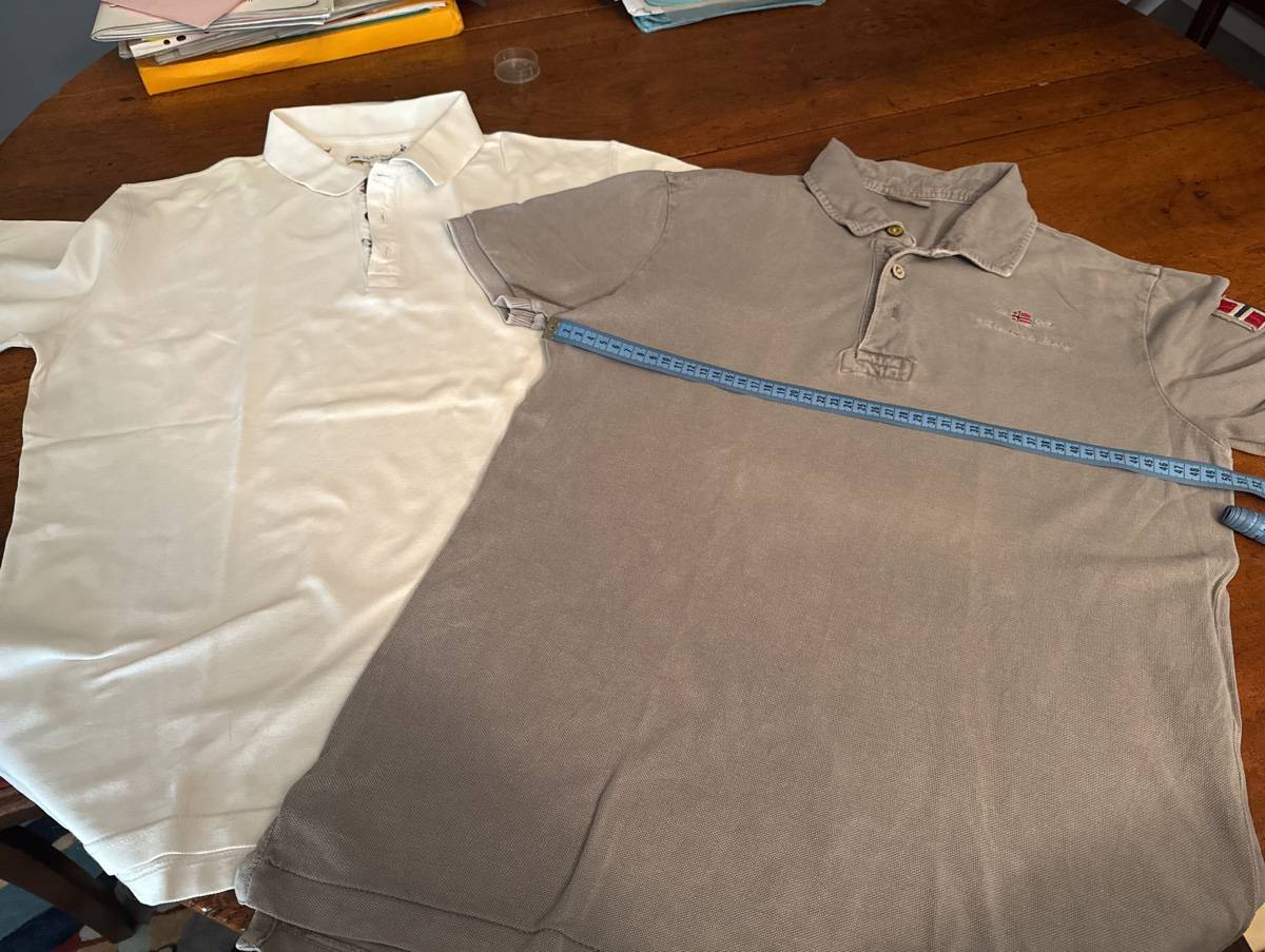 Vends 2 polos l’un gris Napapijri et l’autre blanc Bruno Saint Hilaire - Taille S