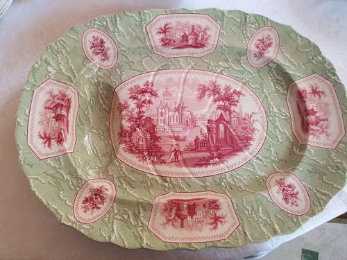 Rare plat à rôti en porcelaine opaque de St Crick de 1834