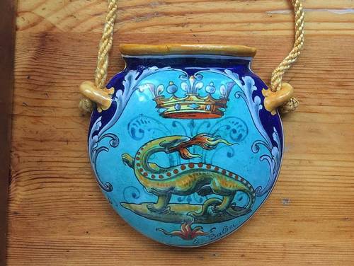 Porte buis gourde en Faïence de BLOIS signé Ulysse et Ballon 1920