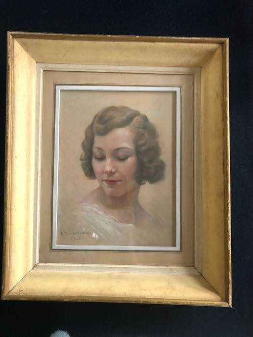 Vends portrait de femme pastel signé année 30