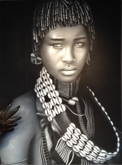 Portraits de Femmes Massaï - Acrylique / Toile 150/110 cm