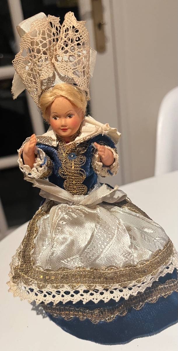 Ancienne Poupee Miniature Regionale Jeanne Ballu Jouet Pornicaise