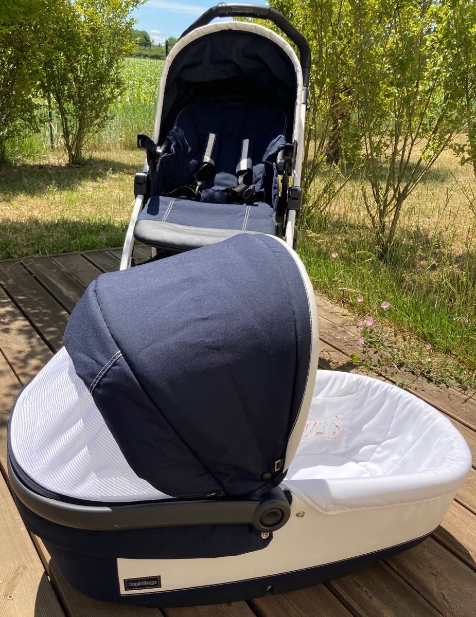 Poussette 3 En 1 Peg Perego Book 51 Avec Base Isofix - Gris - Occasion Bon état