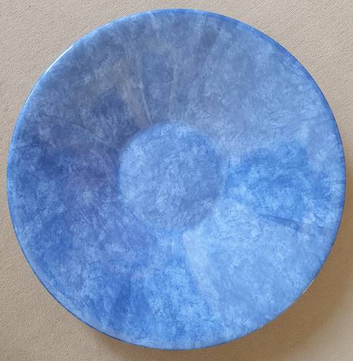 Vends plat bleu de présentation pour les fruits