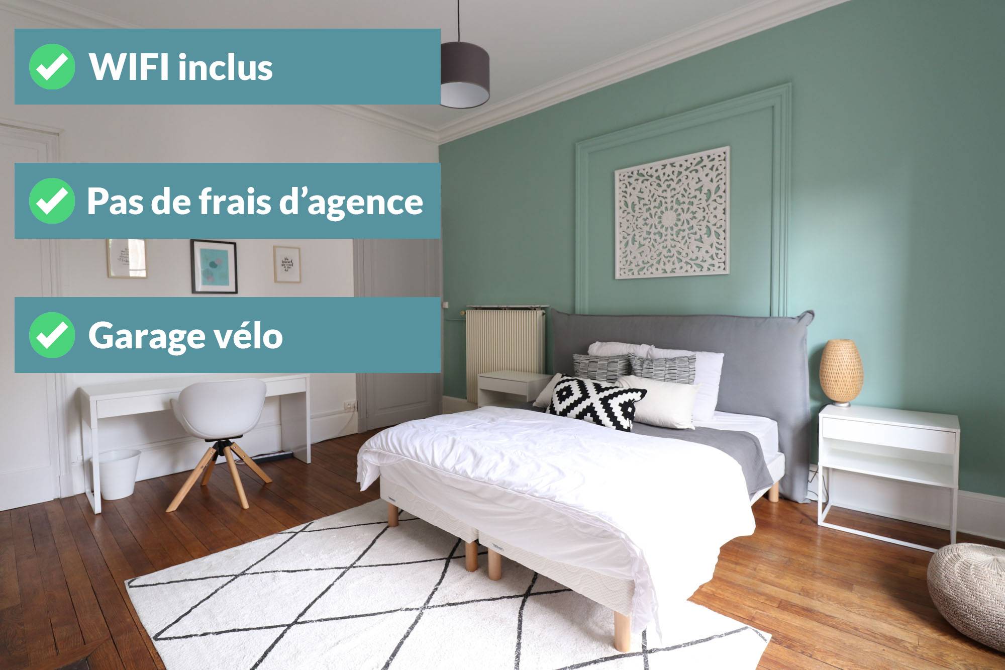 Propose chambres dans appartement en colocation - 90m²